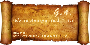 Günszberger Adélia névjegykártya